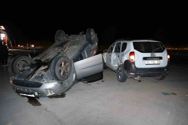 Nevşehir'de takla atan otomobilin sürücüsü alkollü çıktı, kaza anı kamerada