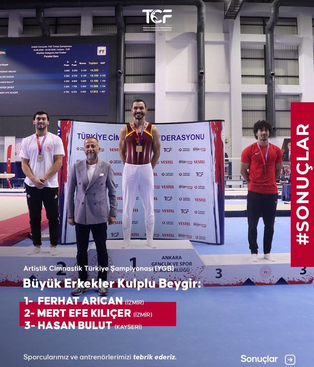 Kayseri cimnastikte ilki yaşadı, Hasan Bulut büyüklerde Türkiye şampiyonu oldu