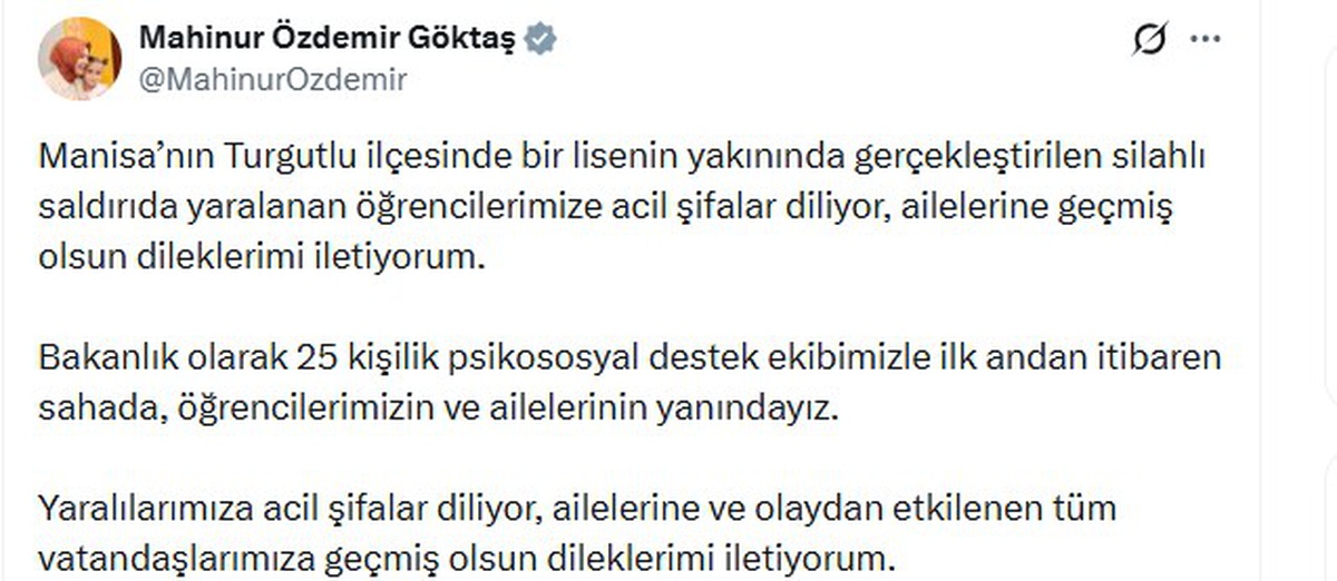 Göktaş, Turgutlu saldırısında 25 kişilik ekibin öğrencilerin yanında olduğunu söyledi