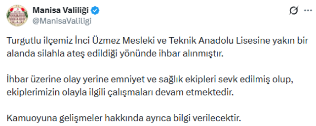 Manisa'da okula silahlı saldırı! Yaralı öğrenciler var