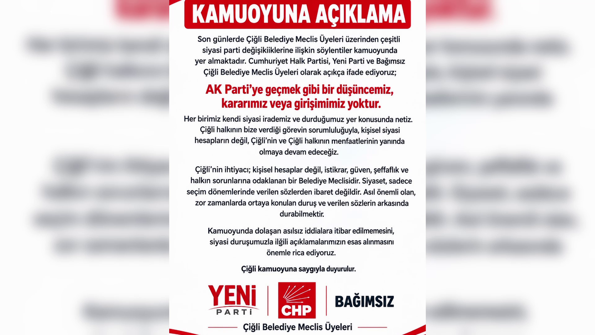 Çiğli Belediye Meclis Üyeleri, AK Parti\'ye geçiş iddialarını yalanladı
