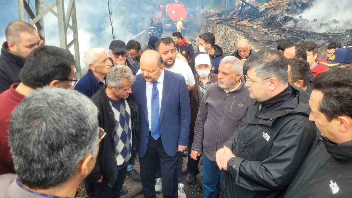 Kastamonu Valisi Meftun Dallı, İnebolu\'daki köy yangınında 11 evin yandığını açıkladı