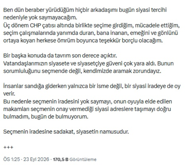 Mansur Yavaş: Yoluma bağımsız devam edeceğim
