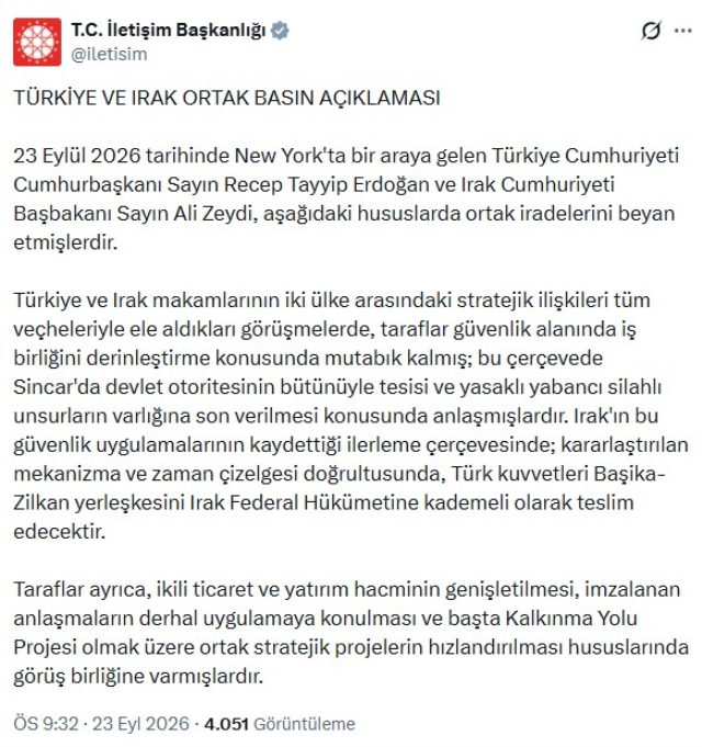 New York'taki zirvede karar alındı! TSK, Irak'taki o yerleşkeden çekiliyor