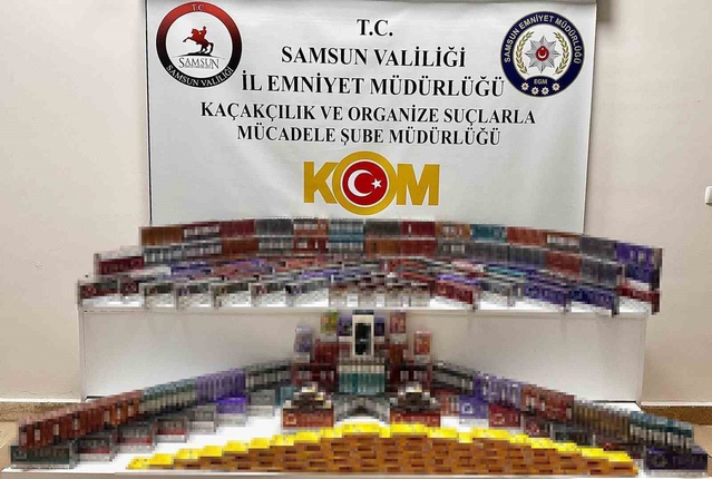 Samsun İlkadım'da operasyonda 1560 paket gümrük kaçağı tütün çubuğu ele geçirildi