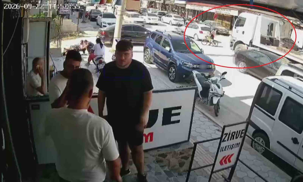 Hatay Antakya\'da kamyonun çarptığı bisikletli çocuk hafif yaralanarak ölümden döndü