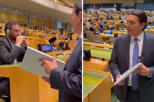 İsrailli temsilciden BM Genel Kurulu'nda provokatif hareket! İranlı diplomatın yanına giderek...