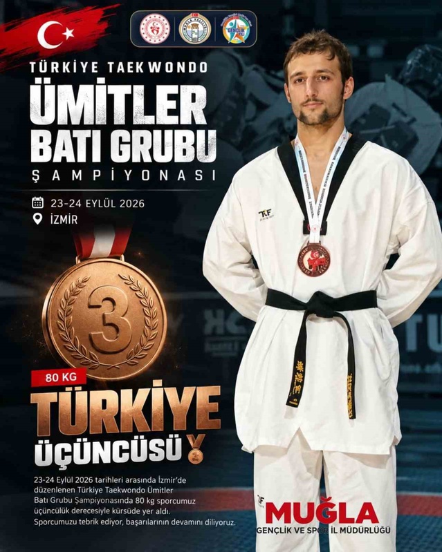 Muğlalı sporcu Semih Karabacak, İzmir'de 80 kiloda bronz madalya kazandı
