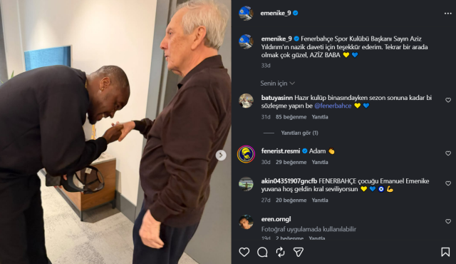 Emenike'den Aziz Yıldırım'a vefa ziyareti! Elini öpüp