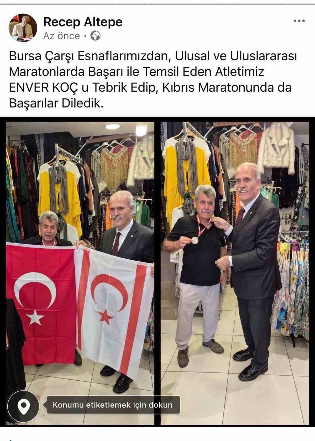 Recep Altepe, Kıbrıs Maratonu öncesi Bursalı atlet Enver Koç\'u ziyaret etti
