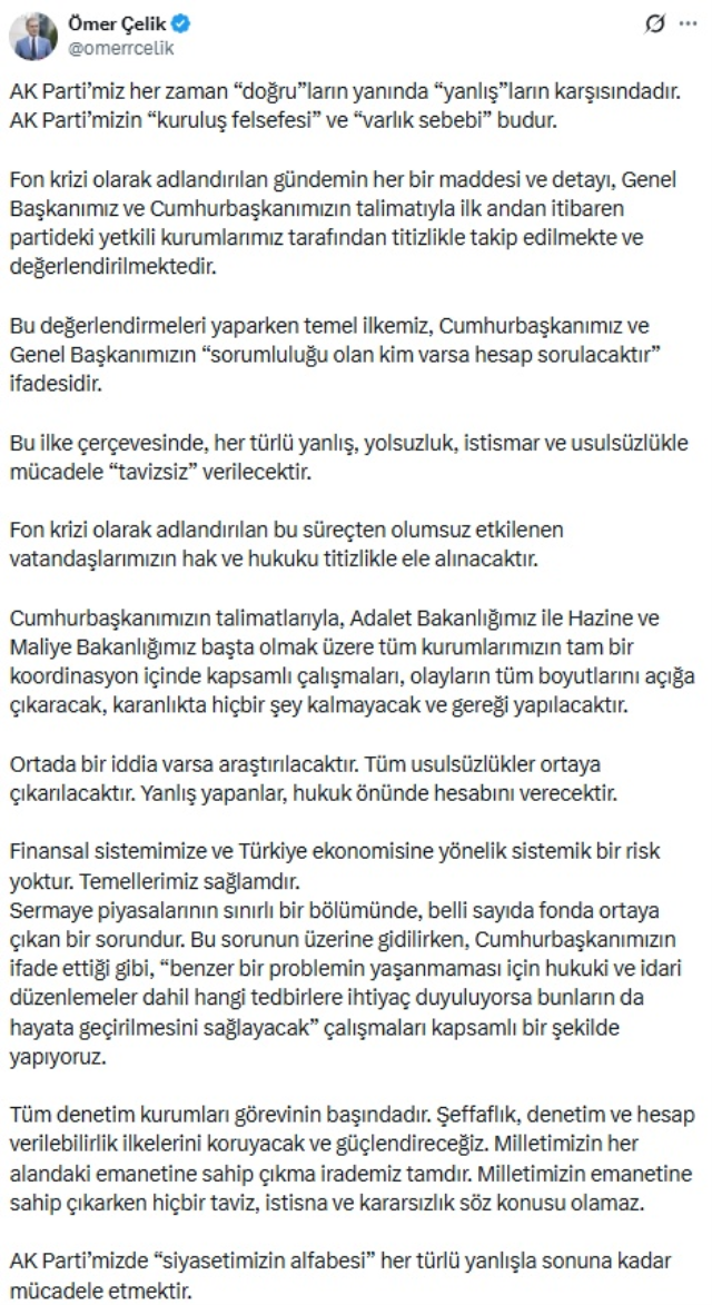 AK Parti'den Fatma Betül Sayan Kaya'nın istifası sonrası ilk açıklama