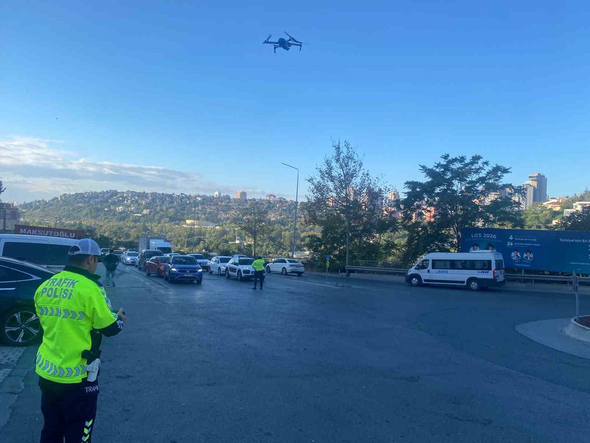 Bahçeşehir\'de dronla izlenen yollarda 83 araca 366 bin 38 lira ceza kesildi
