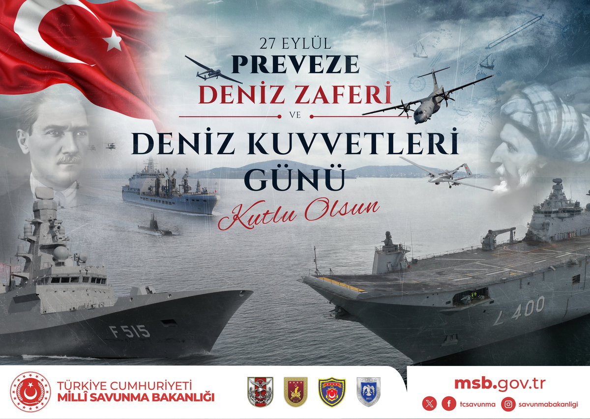 MSB\'den Preveze Deniz Zaferi\'nin 488\'inci yıl dönümü ve Deniz Kuvvetleri Günü paylaşımı