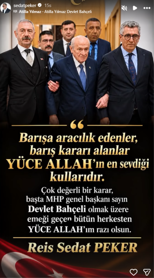 Sarallar-Şahinler buluşmasının ardından Sedat Peker’den Bahçeli’ye teşekkür