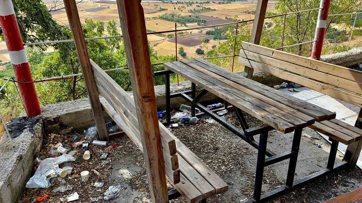 Afyonkarahisar Bolvadin\'de Damlalı Dede Mesire Alanı\'nda fotoğraftaki yüzler kazındı