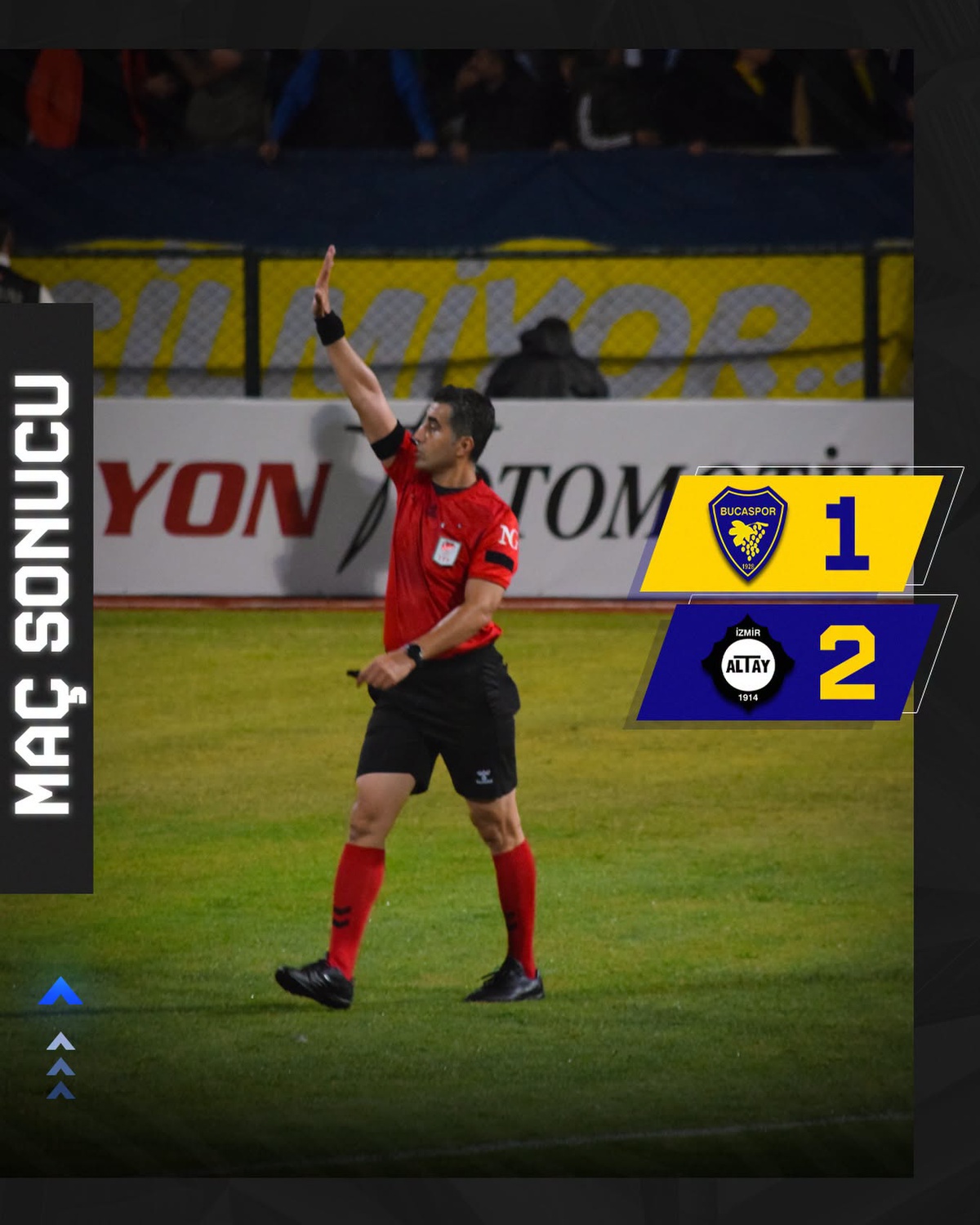 Bucaspor 1928, Altay\'ın 2-1 kazandığı derbi sonrası hakem İsmail Güzel\'e yüklendi