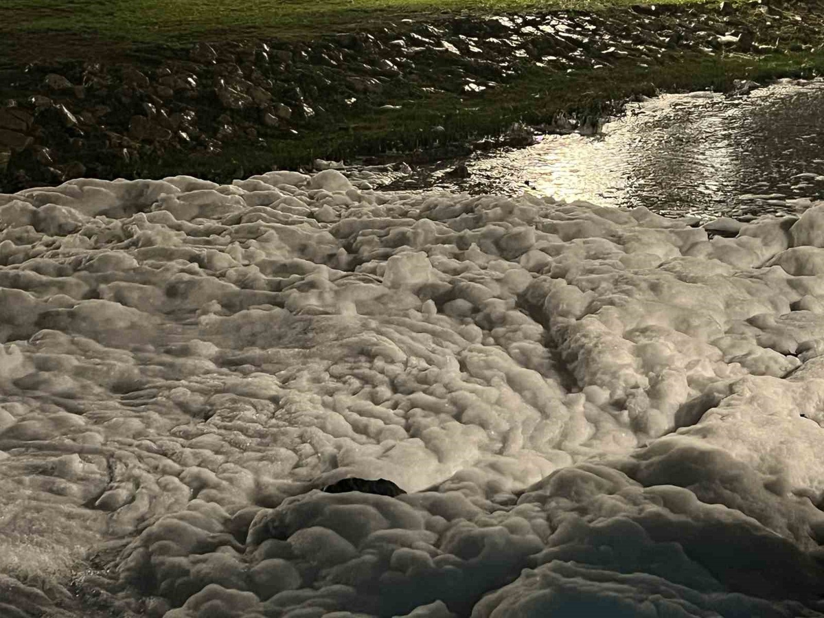 Kocaeli İzmit Sekapark\'ta köpük oluştu, ekipler inceleyip numune aldı