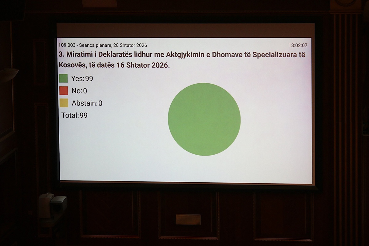 Kosova Meclisi Lahey\'deki UÇK cezalarını kınayan bildiriyi oybirliğiyle kabul etti