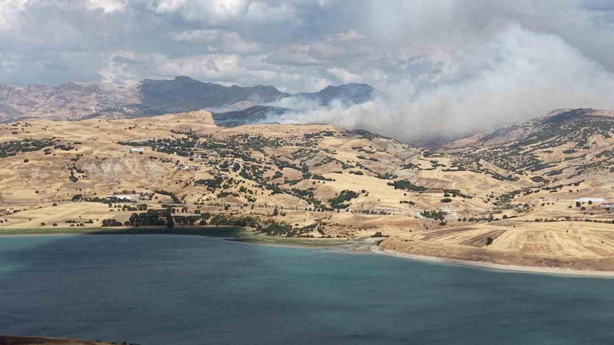 Tunceli Mazgirt\'te kırsal alandaki yangın rüzgarla yayıldı, ekipler müdahale ediyor