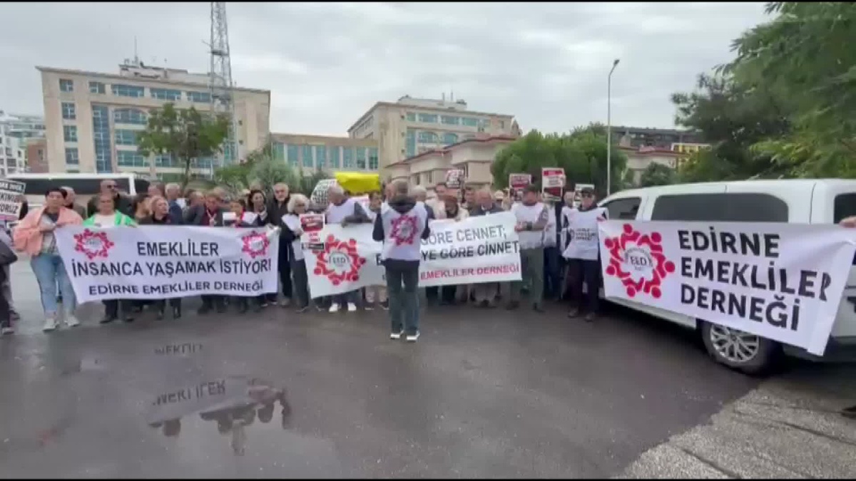 Edirne Emekliler Derneği eylem yaptı, emeklilerin yüzde 85\'i açlık sınırı altında