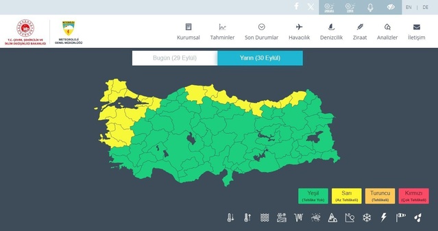 MGM, Karadeniz'de bu geceden itibaren metrekareye 60 kiloya kadar yağış uyarısı verdi