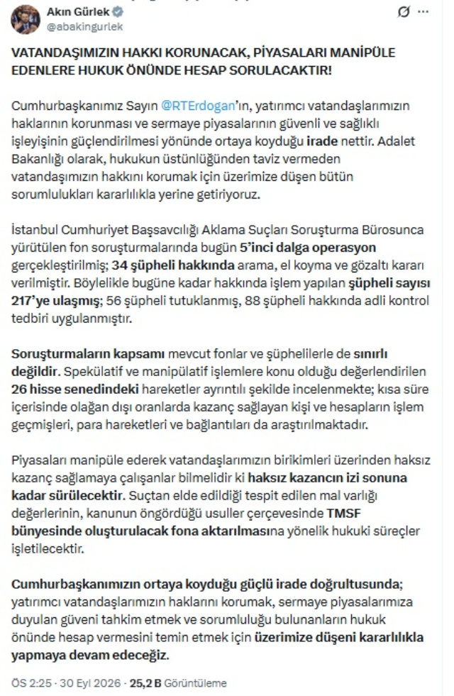 Fon soruşturmasında 5. dalga operasyon! 34 şüpheli hakkında gözaltı kararı verildi