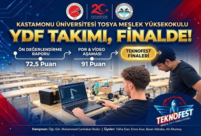 Kastamonu Tosya MYO YDF Takımı, RoboLig finaline kalırken proje raporundan 91 aldı