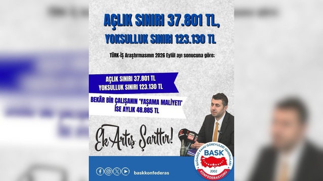 BASK, yoksulluk sınırının 123 bin 130 TL'ye çıktığını belirtip refah payı istedi