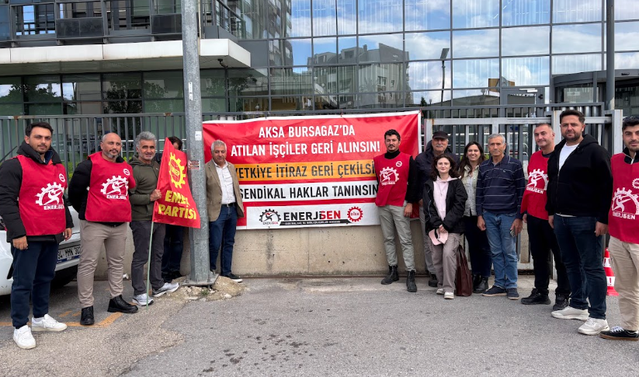 EMEP Genel Başkanı Seyit Aslan, 113 gündür direnen Bursagaz işçilerini ziyaret etti