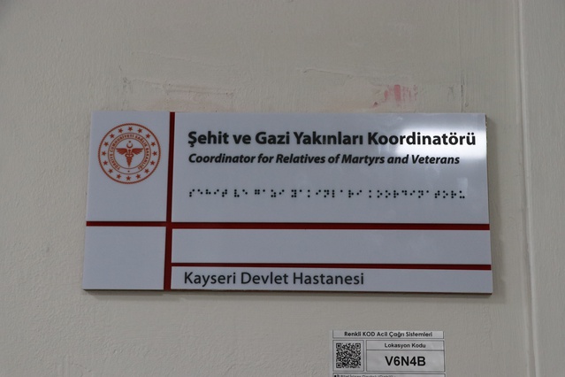 Kayseri Devlet Hastanesi’nde şehit yakınları ve gaziler için destek birimi açıldı
