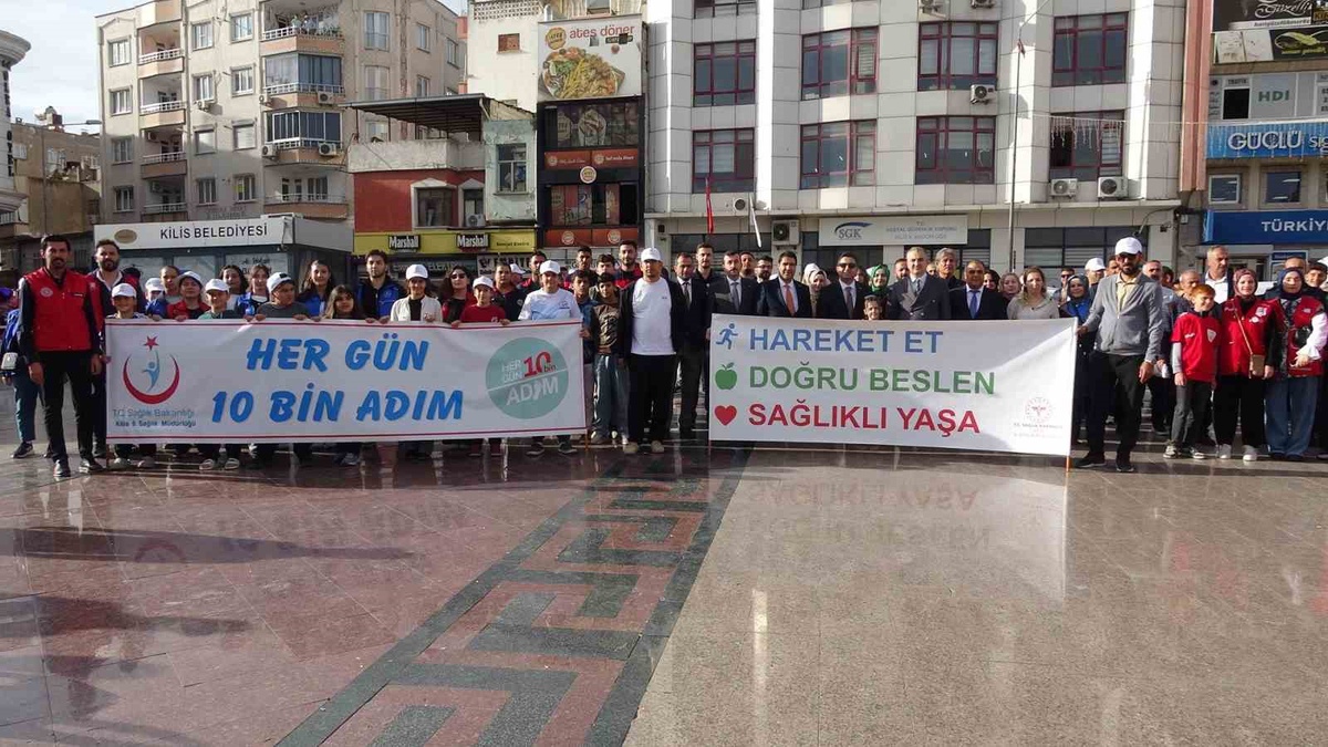 Kilis\'te Dünya Yürüyüş Günü\'nde sağlıklı yaşam için yürüyüş düzenlendi