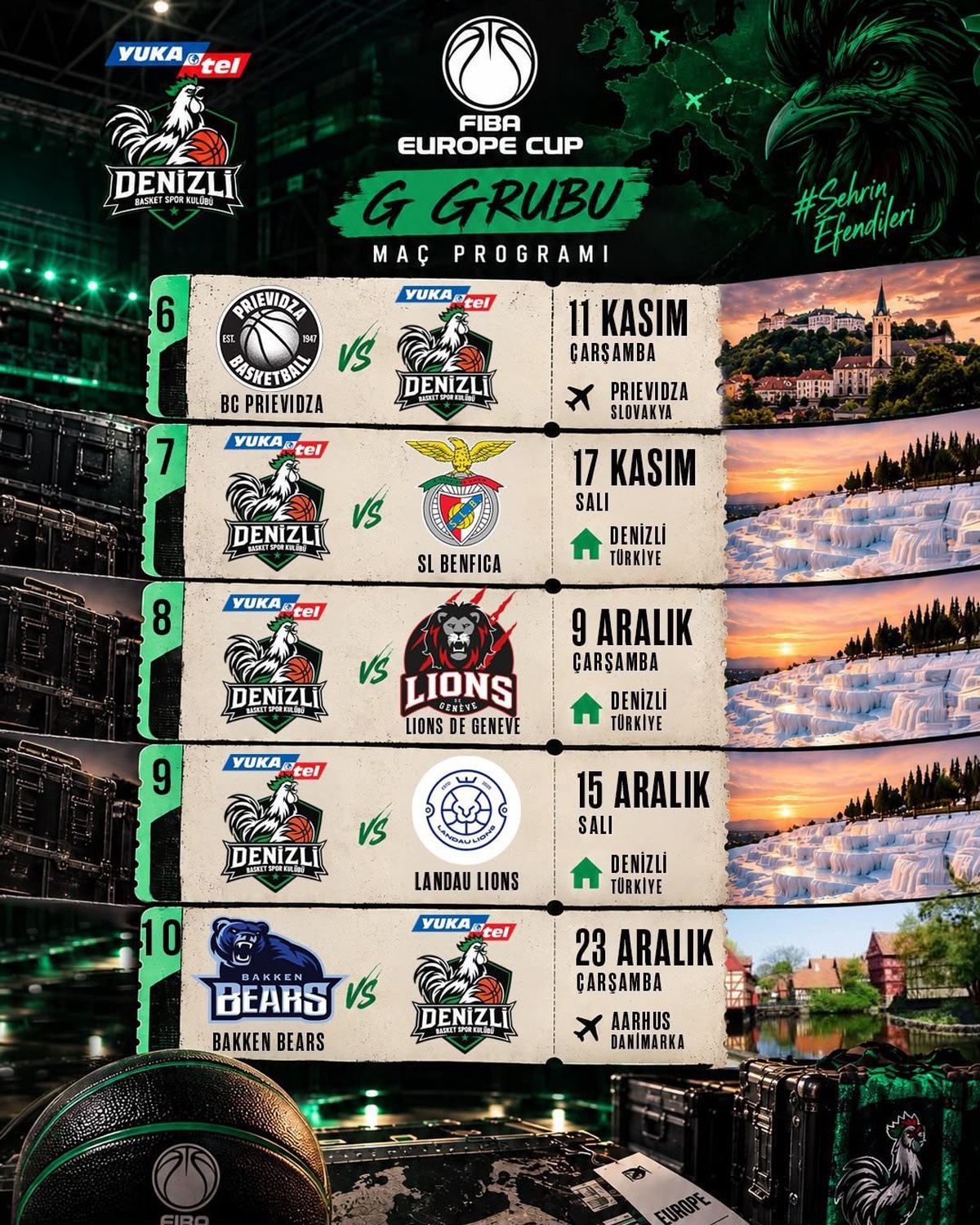 Y. Denizli Basket, FIBA Europe Cup\'ta 10 maçlık grup maratonuna 6 Ekim\'de başlıyor