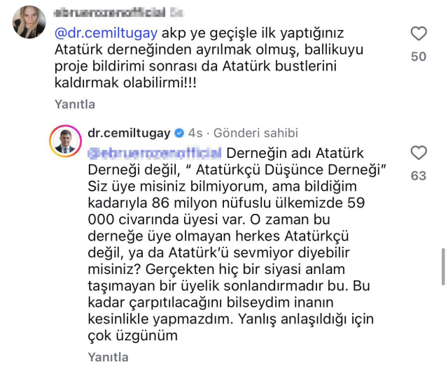 AK Parti'ye geçiş iddiası sürerken Cemil Tugay'dan dikkat çeken yanıt