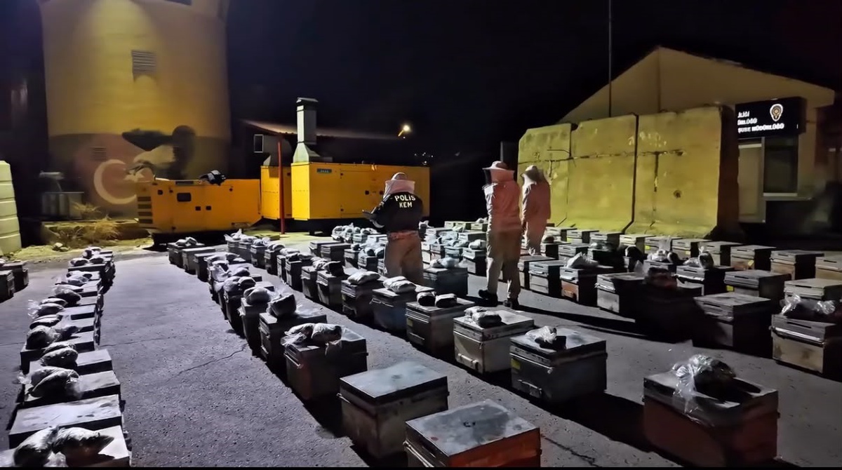 Hakkari Yüksekova\'da arı kovanındaki peteklerde 91 kilo uyuşturucu ele geçirildi