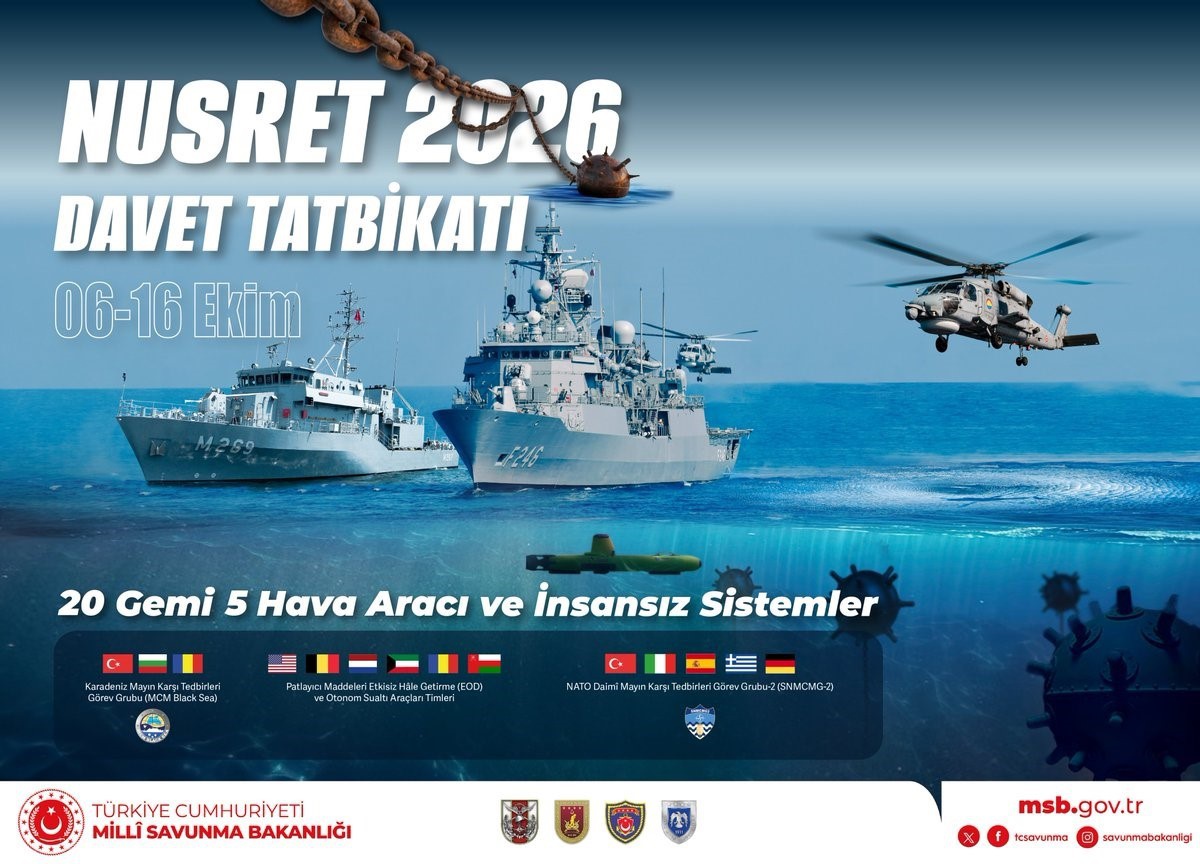 Nusret-2026 tatbikatı 6-16 Ekim\'de yapılacak, 20 gemi ve 5 hava aracı katılacak