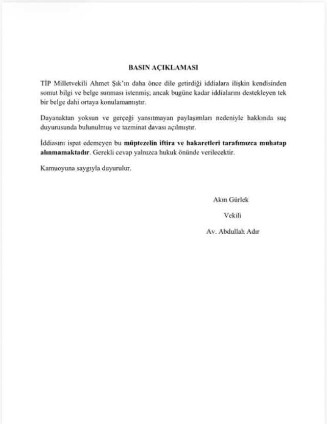 Adalet Bakanı Akın Gürlek cephesinden Ahmet Şık'a yanıt: Dava açıldı