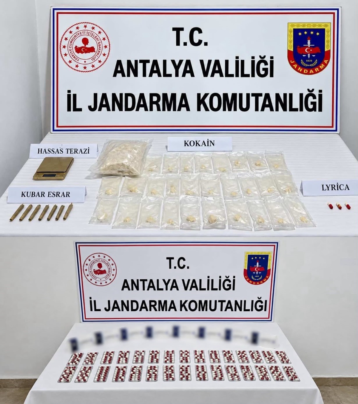 Antalya\'da jandarma operasyonunda 3 kilo kokain ele geçirildi, 2 kişi tutuklandı