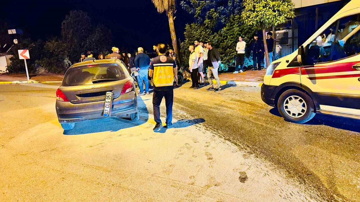 Antalya Manavgat\'ta palmiyeye çarpan otomobildeki 2 kişi yaralandı