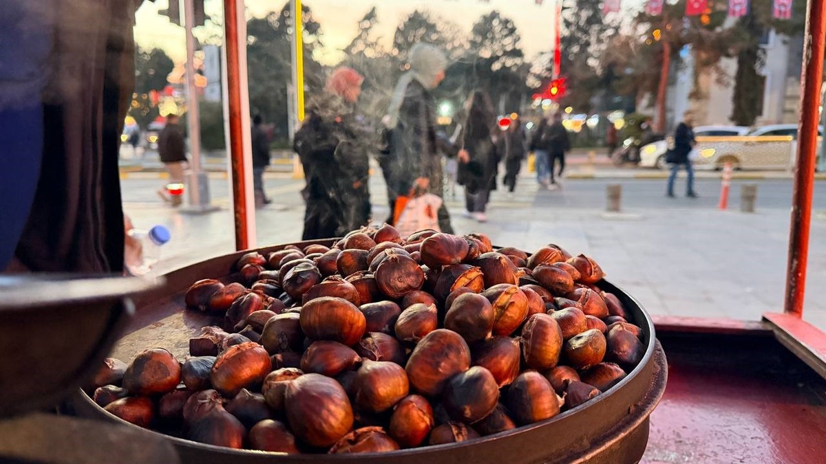 Erzincan\'da kestane tezgahları süsledi, 100 gramlık porsiyon 100 liradan satılıyor