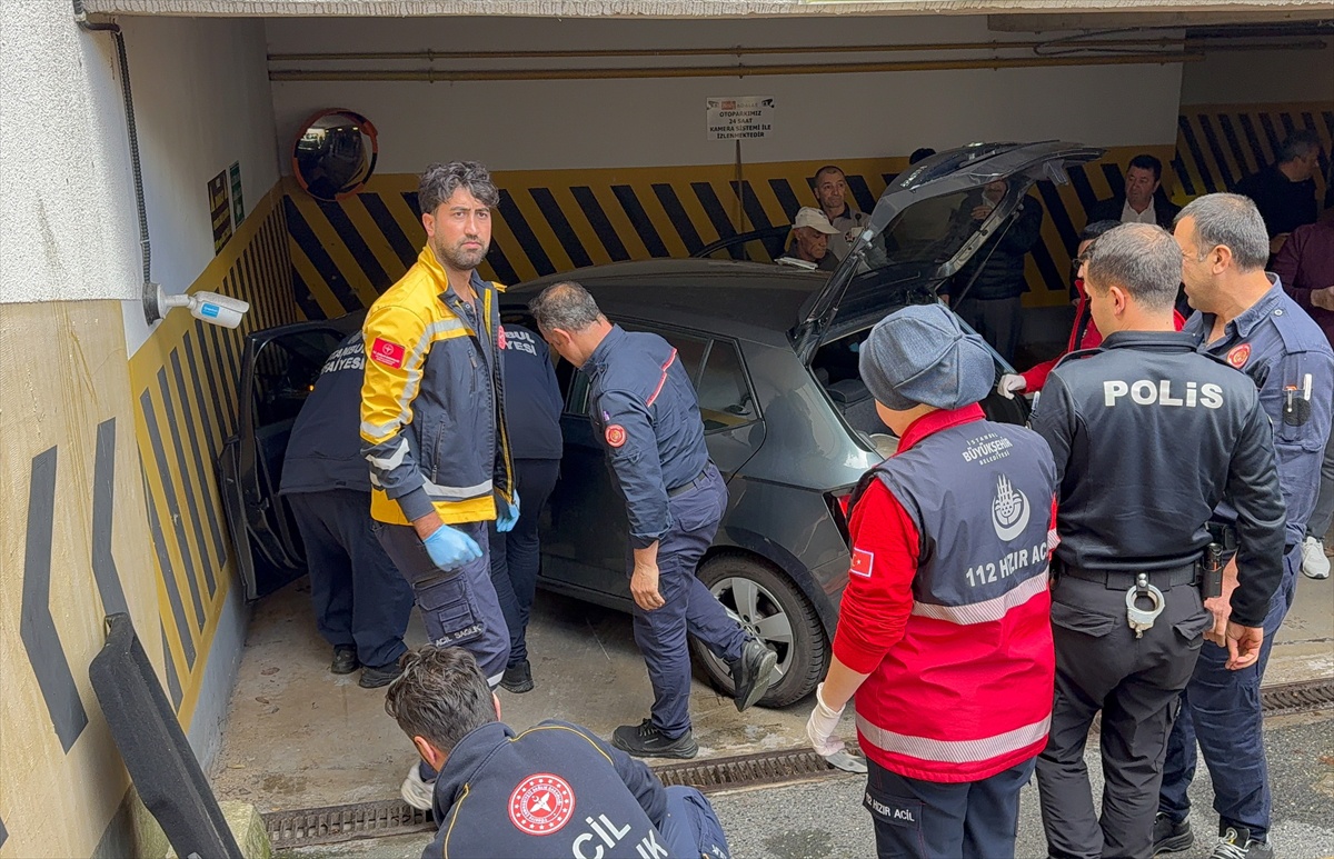 Maltepe\'de otopark girişinde duvara çarpan otomobilde sürücü ve köpek yaralandı