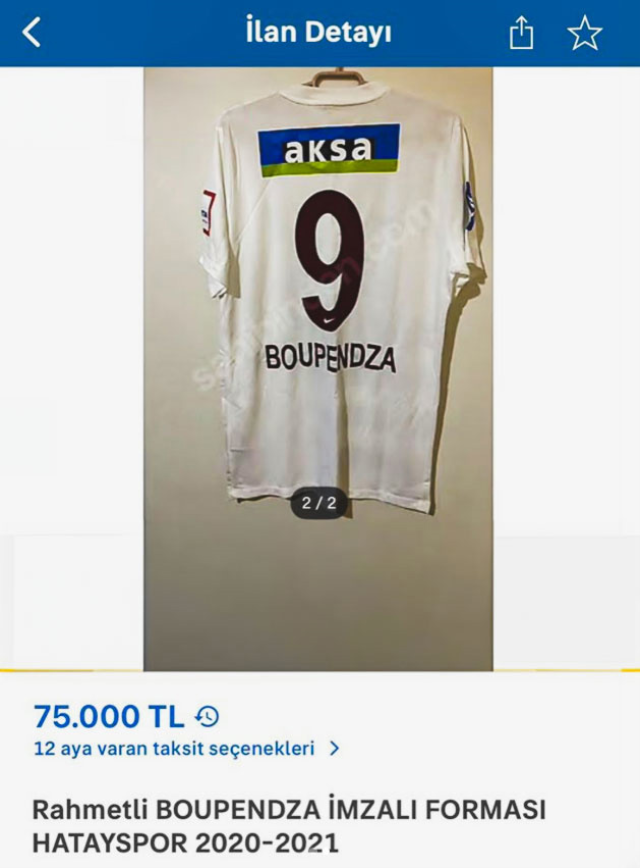 Aaron Boupendza'nın imzalı forması 75 bin TL'ye satışa çıkarıldı