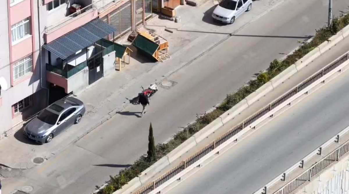Kırıkkale\'de dronlu denetimde yakalanan çalıntı motosikletli 58 bin 212 TL ceza aldı