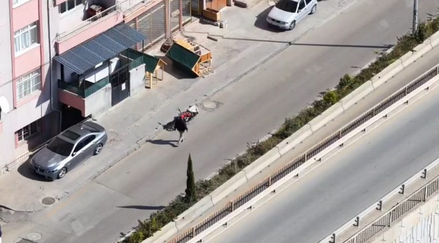 Kırıkkale'de dronlu denetimde yakalanan çalıntı motosikletli 58 bin 212 TL ceza aldı