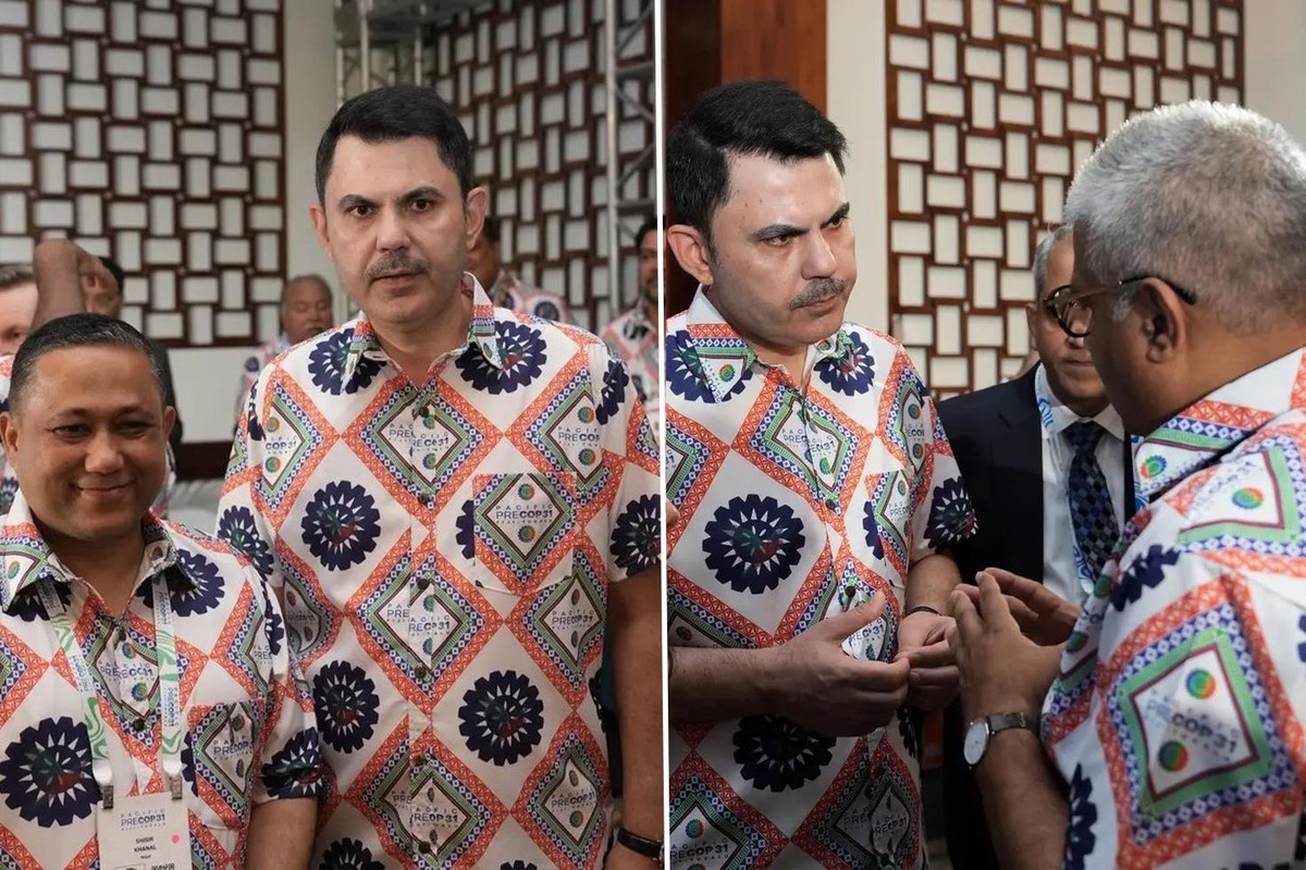 Bakan Murat Kurum Fiji\'de geleneksel gömleğiyle dikkat çekti
