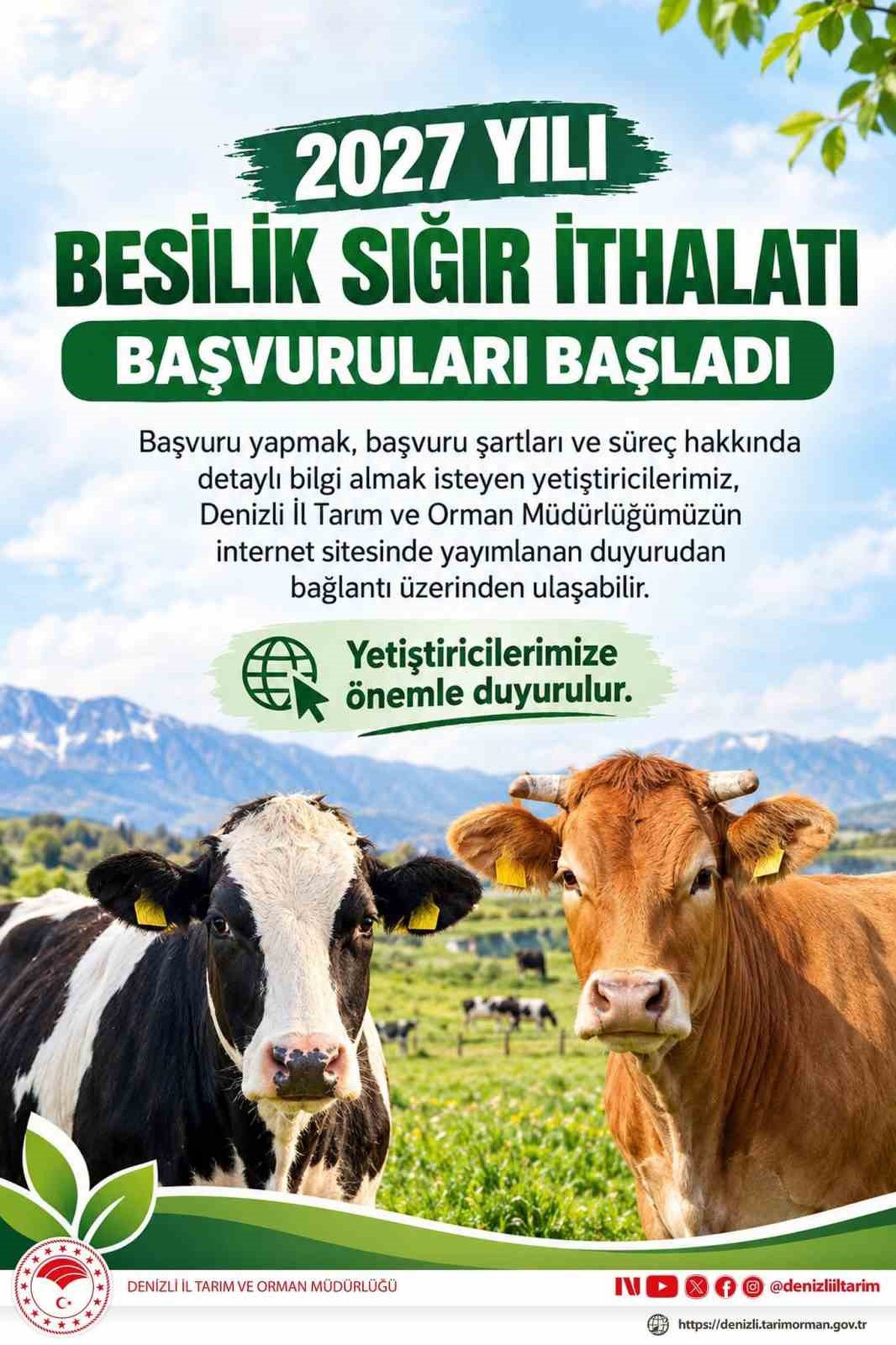 Tarım ve Orman Bakanlığı 480 bin baş sığır ithalatı başvuruları 16 Ekim\'de sona erecek