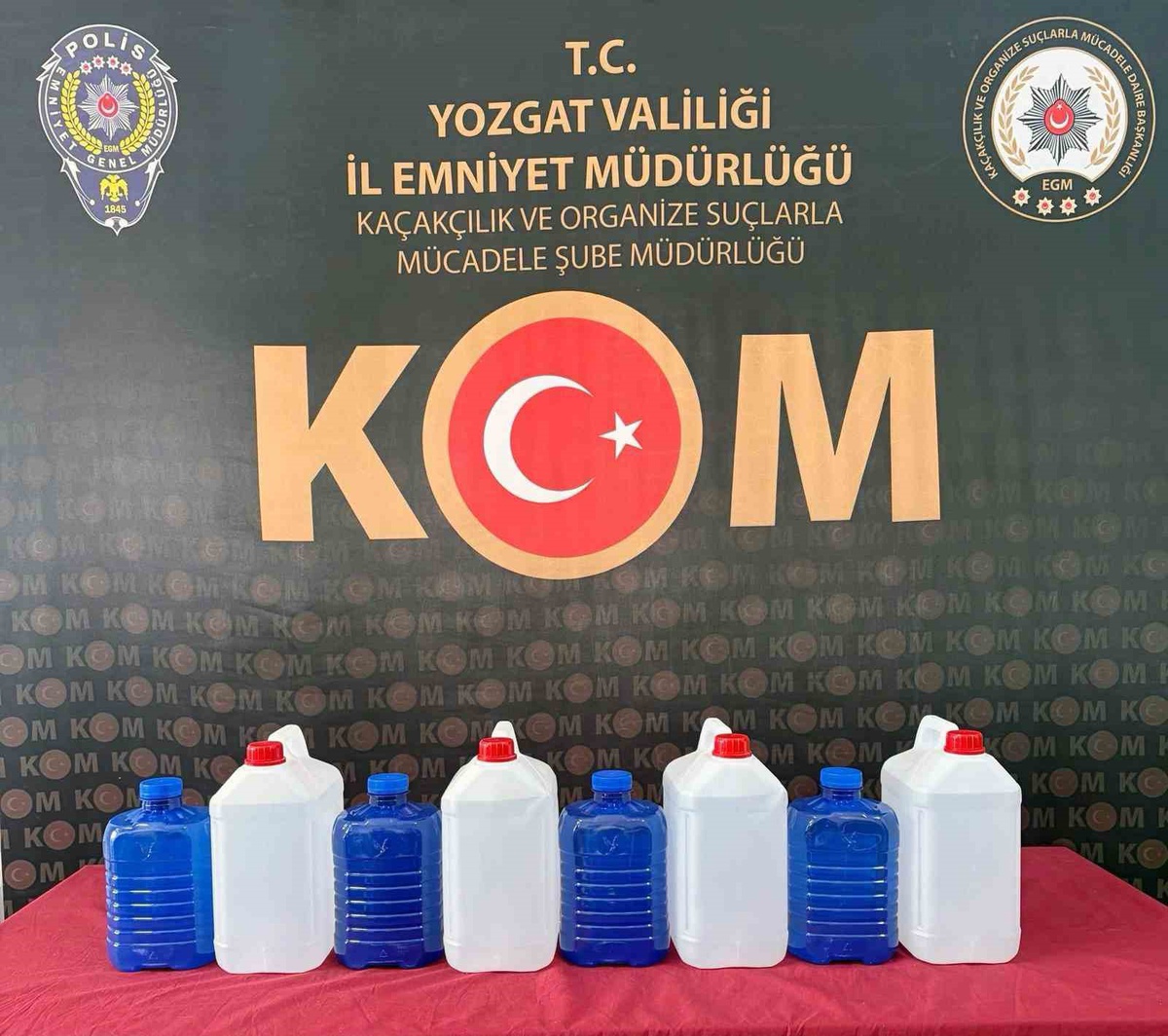 Yozgat Boğazlıyan\'da polisin operasyonunda 30 litre kaçak etil alkol ele geçirildi