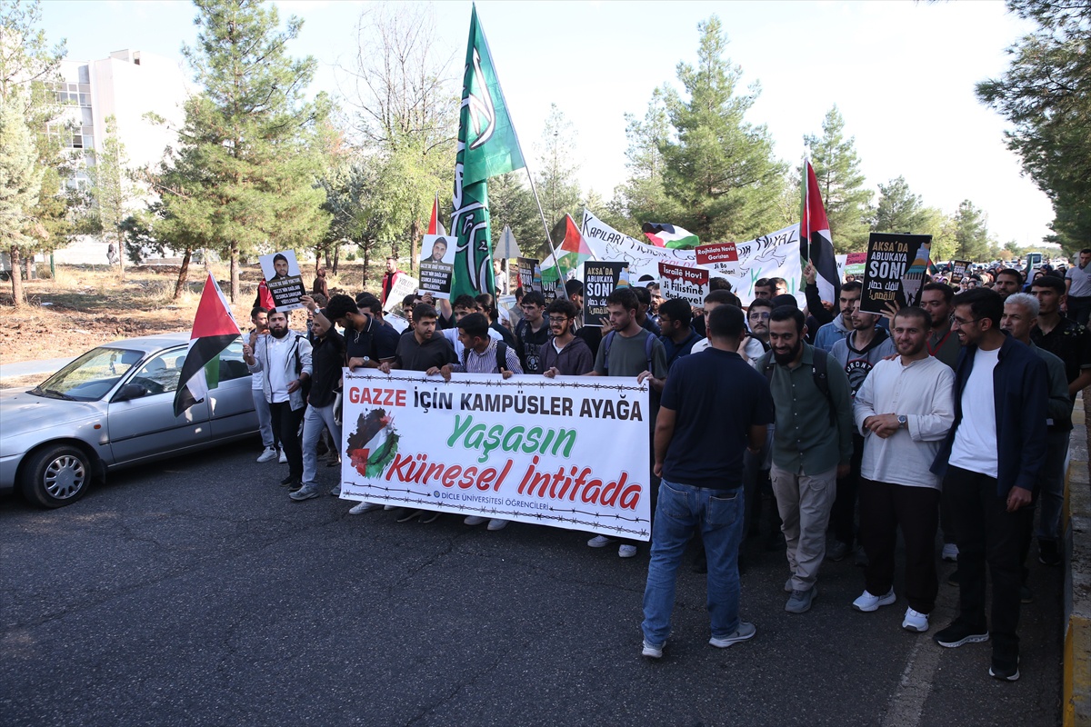Dicle Üniversitesi öğrencileri, Gazze için \'Vicdan Köprüsü\' yürüyüşünde buluştu