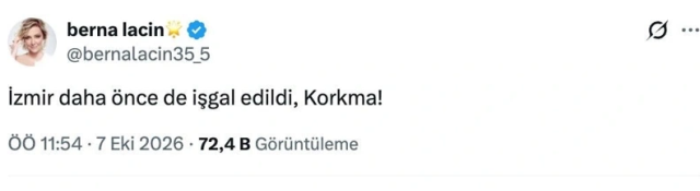 İzmir paylaşımı başını yaktı! Berna Laçin hakkında soruşturma başlatıldı