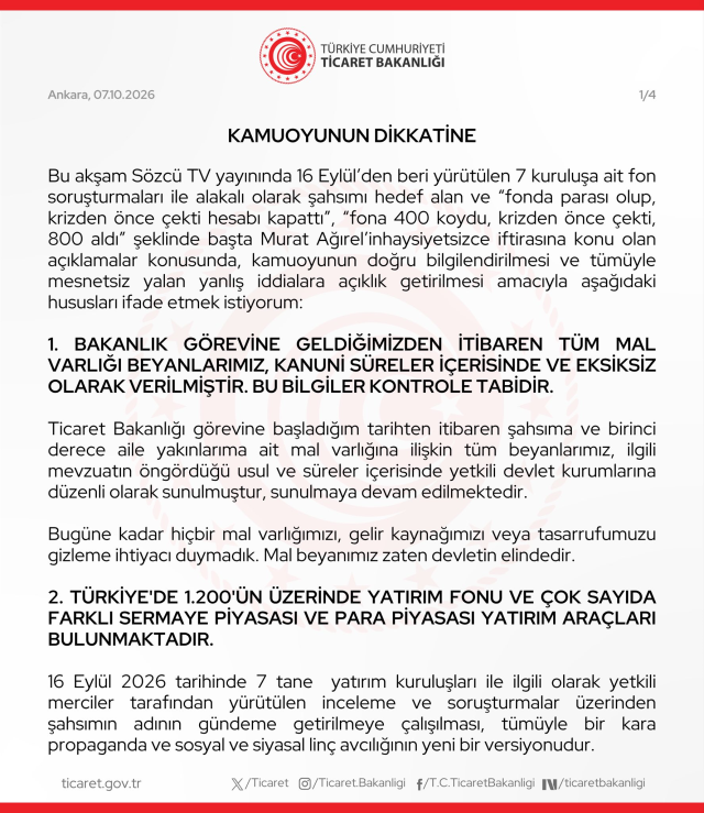 Bakan Bolat'tan hakkındaki fon iddialarına ilişkin açıklama: 400 koydu, 800 aldı ifadesi koskoca bir yalandır