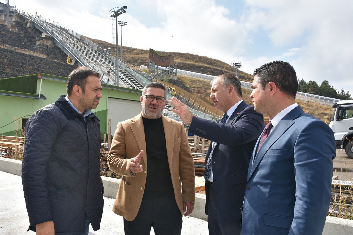 Erzurum\'da 7 noktada spor yatırımı sürüyor, atlama rampaları ahşaba dönüyor